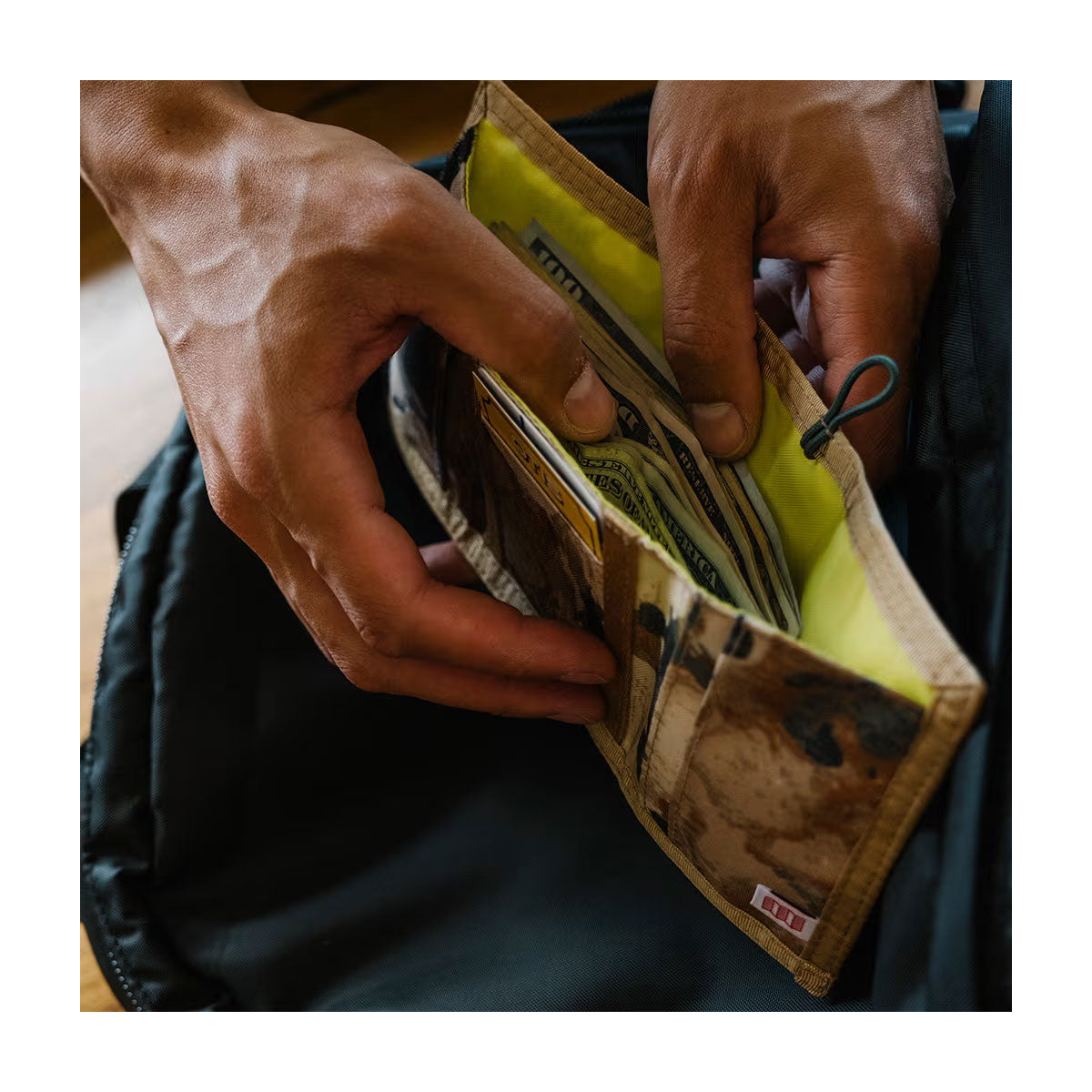 Topo Designs : Tri-Fold Wallet : Blur Camo Sand